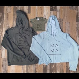 Mama, Dada, Baby Hoodies